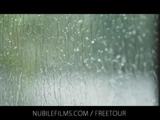 Nubile Films - Lesbo hotties finger and fuck in the rain