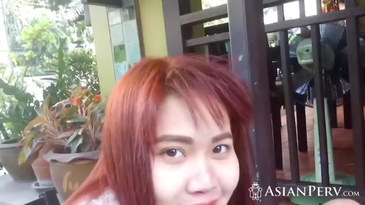 Asian Redhead With Great Body Sucks And Rides Big White Dick