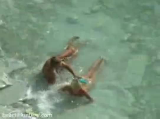 2 couples on the Beach filmed by a voyeur