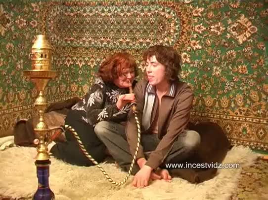 Redhead Granny And Her Grandson