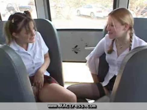 Super slutty teen gets a ride on the school bus